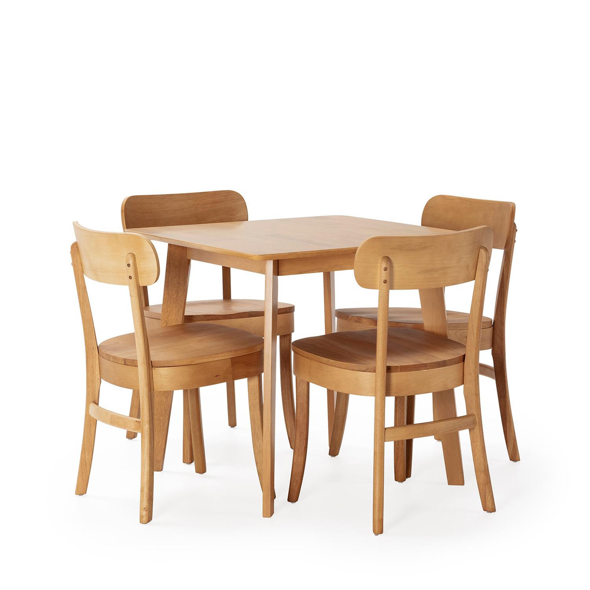 VS VENTA-STOCK Ensemble table 80x80 cm et 4 chaises de salle à manger Nala Chêne
