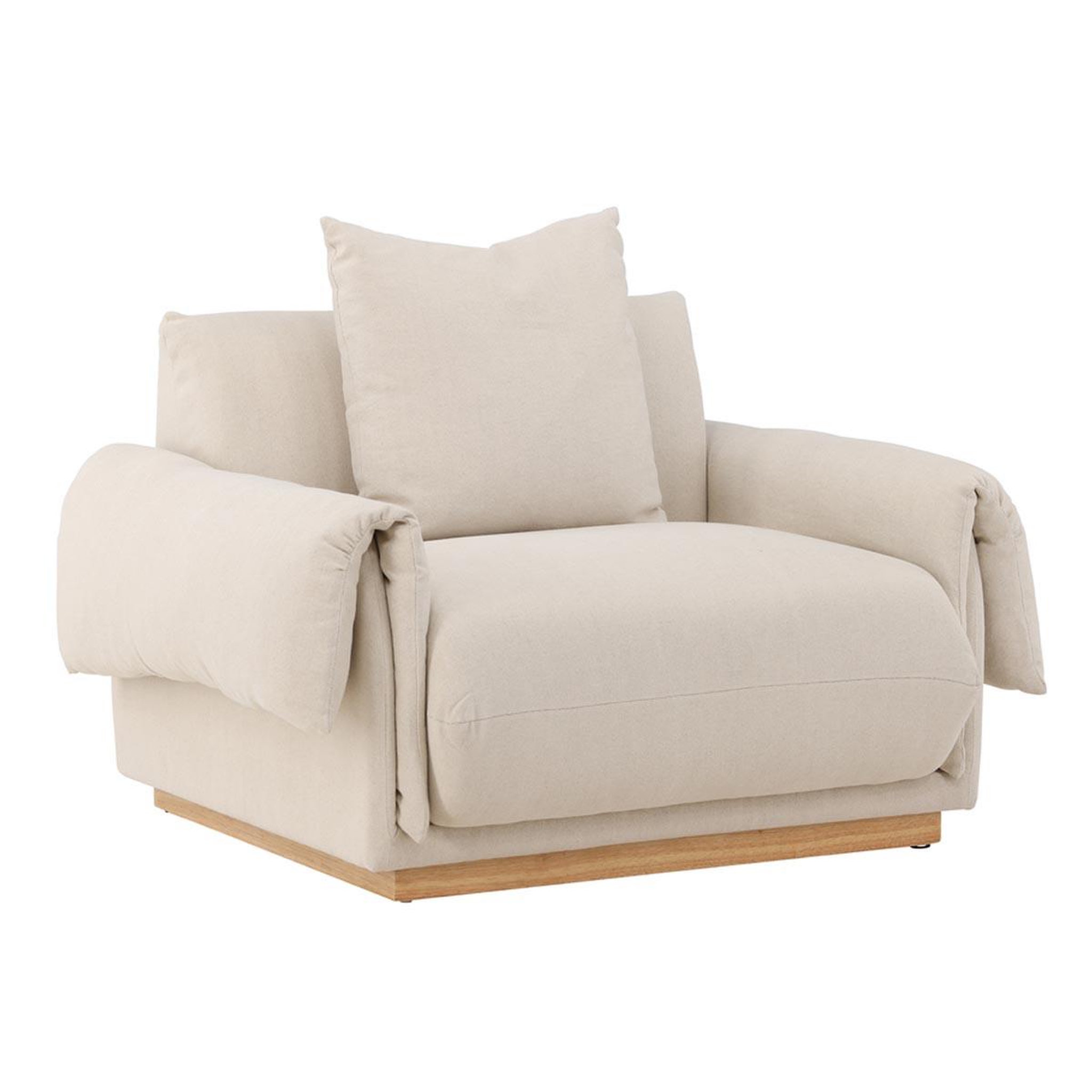 Paris Prix Fauteuil design effet lin  mollosund  118cm beige