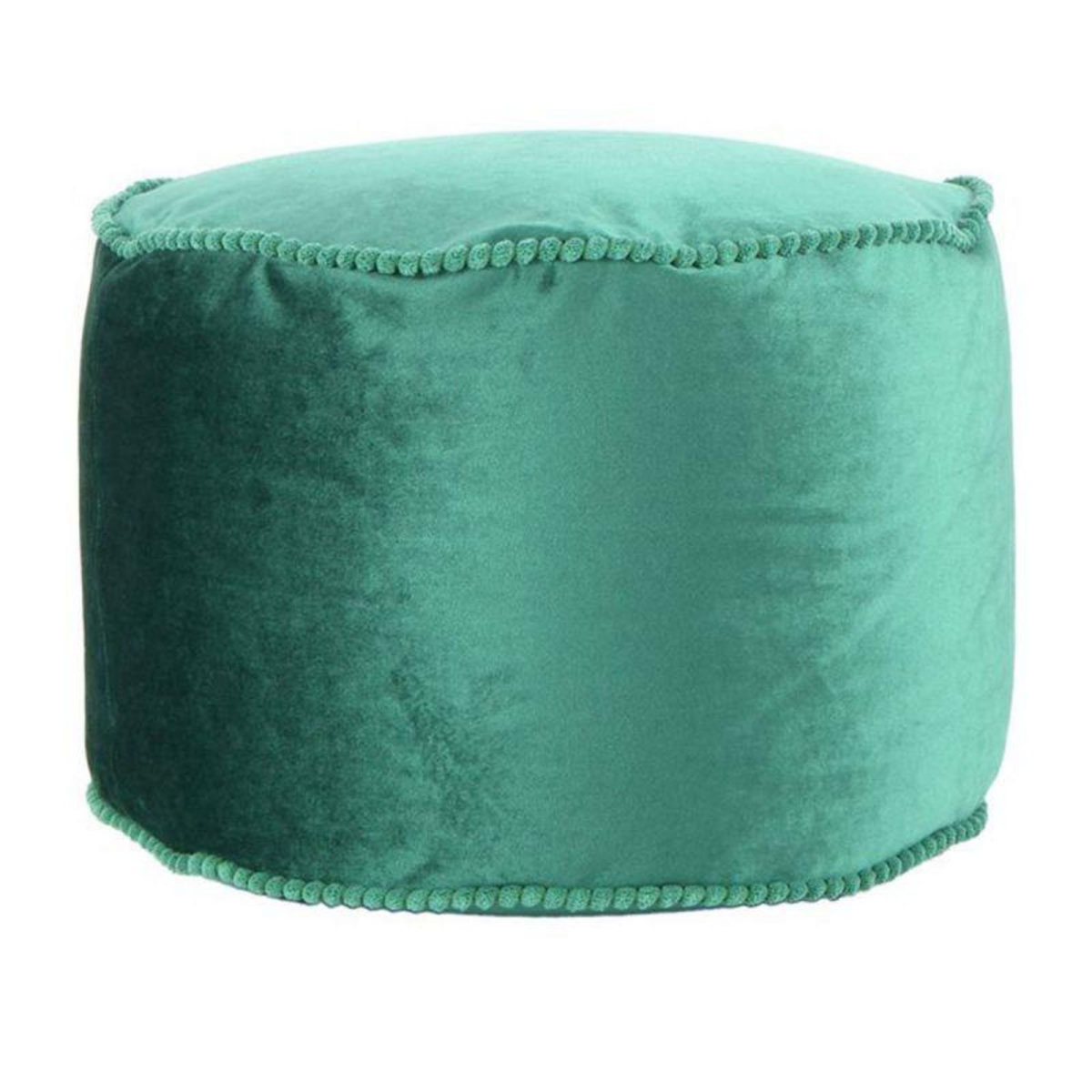 Paris Prix Pouf Rond en Velours  Taj Mahal  47cm Vert