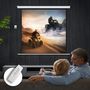 Voir la diapositive 2 : HOMCOM Écran de projection motorisé home-cinéma format 1:1 85 pouces 4K HD avec télécommande blanc noir