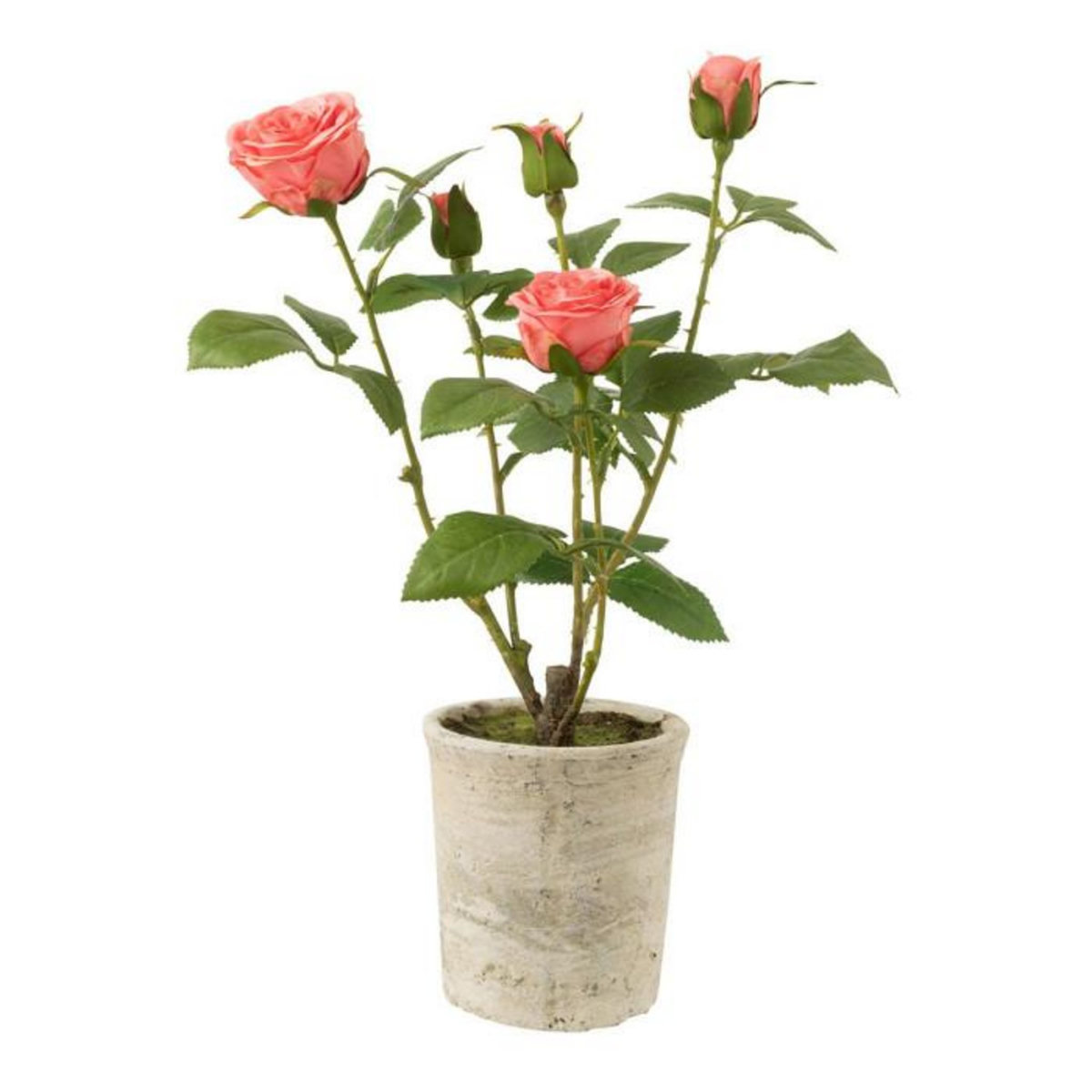 Paris Prix Plante Artificielle en Pot  Rosier  39cm Rose