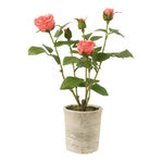 Paris Prix Plante Artificielle en Pot  Rosier  39cm Rose