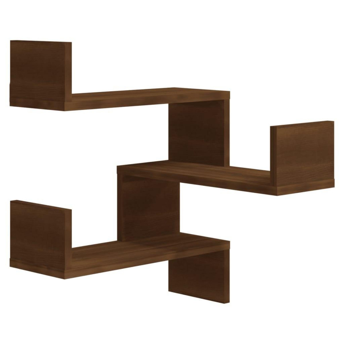 VIDAXL Etageres d'angle murales 2 pcs Chene marron 40x40x50 cm Bois