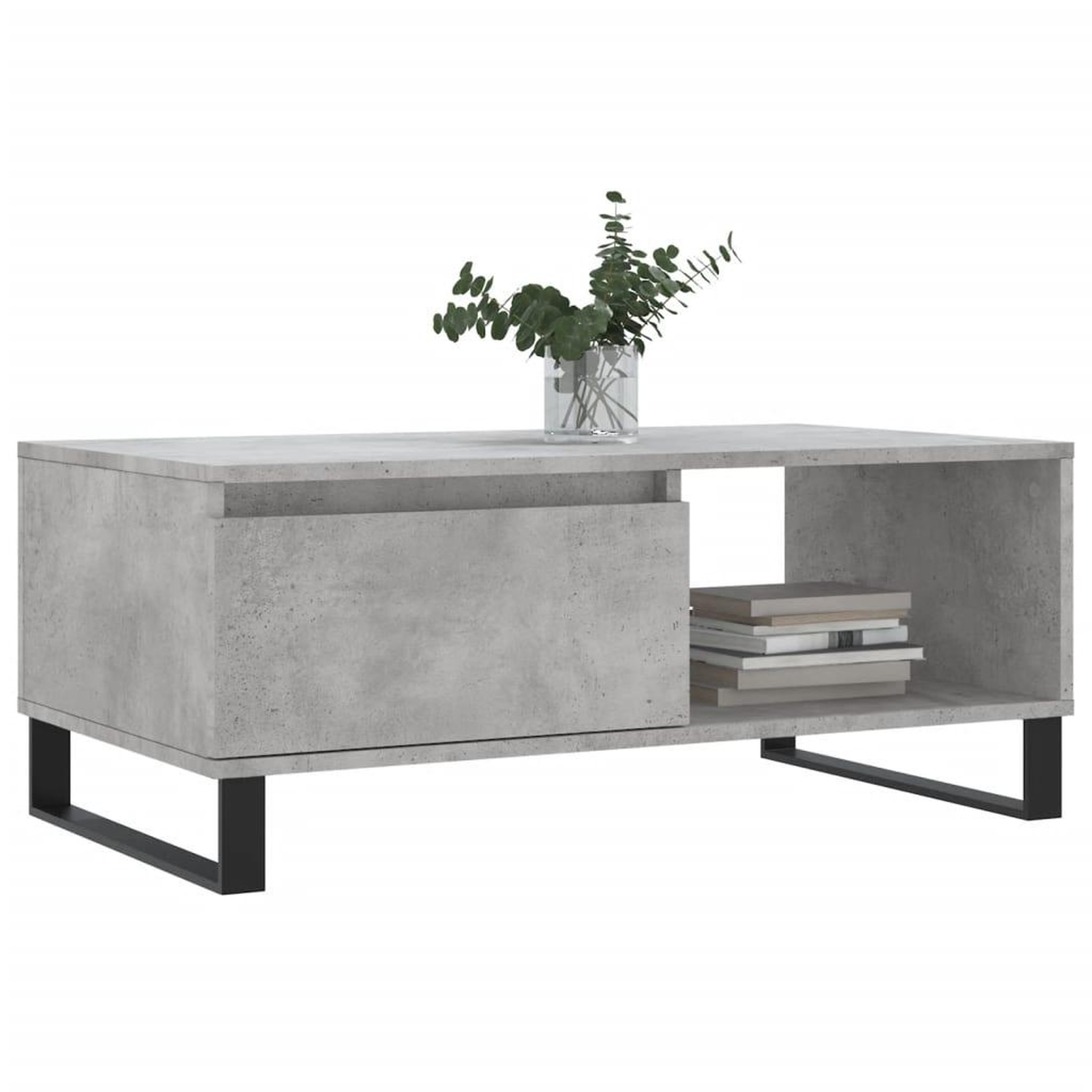 Voir la diapositive 3 : VIDAXL Table basse Gris beton 90x50x36,5 cm Bois d'ingenierie