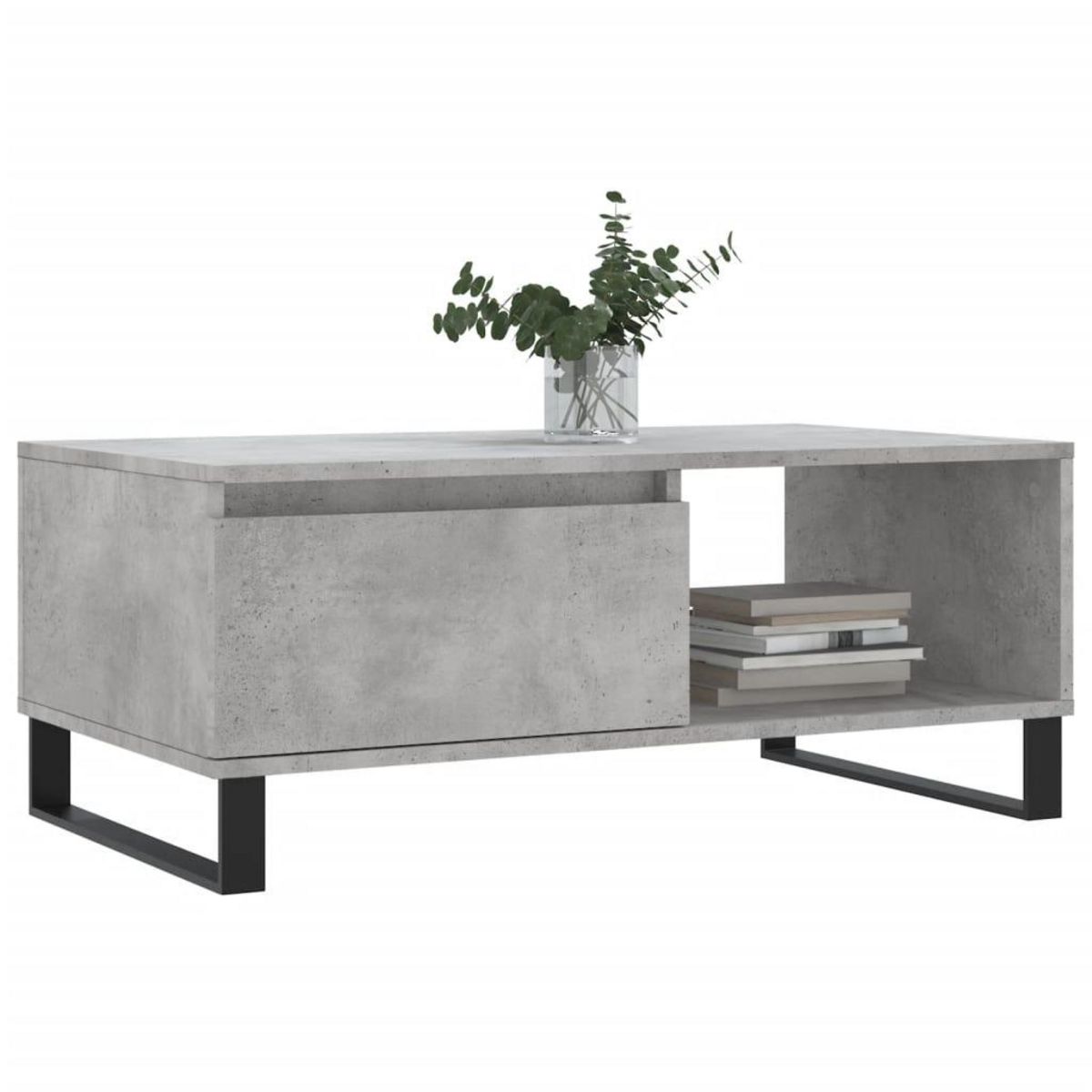 VIDAXL Table basse Gris beton 90x50x36,5 cm Bois d'ingenierie