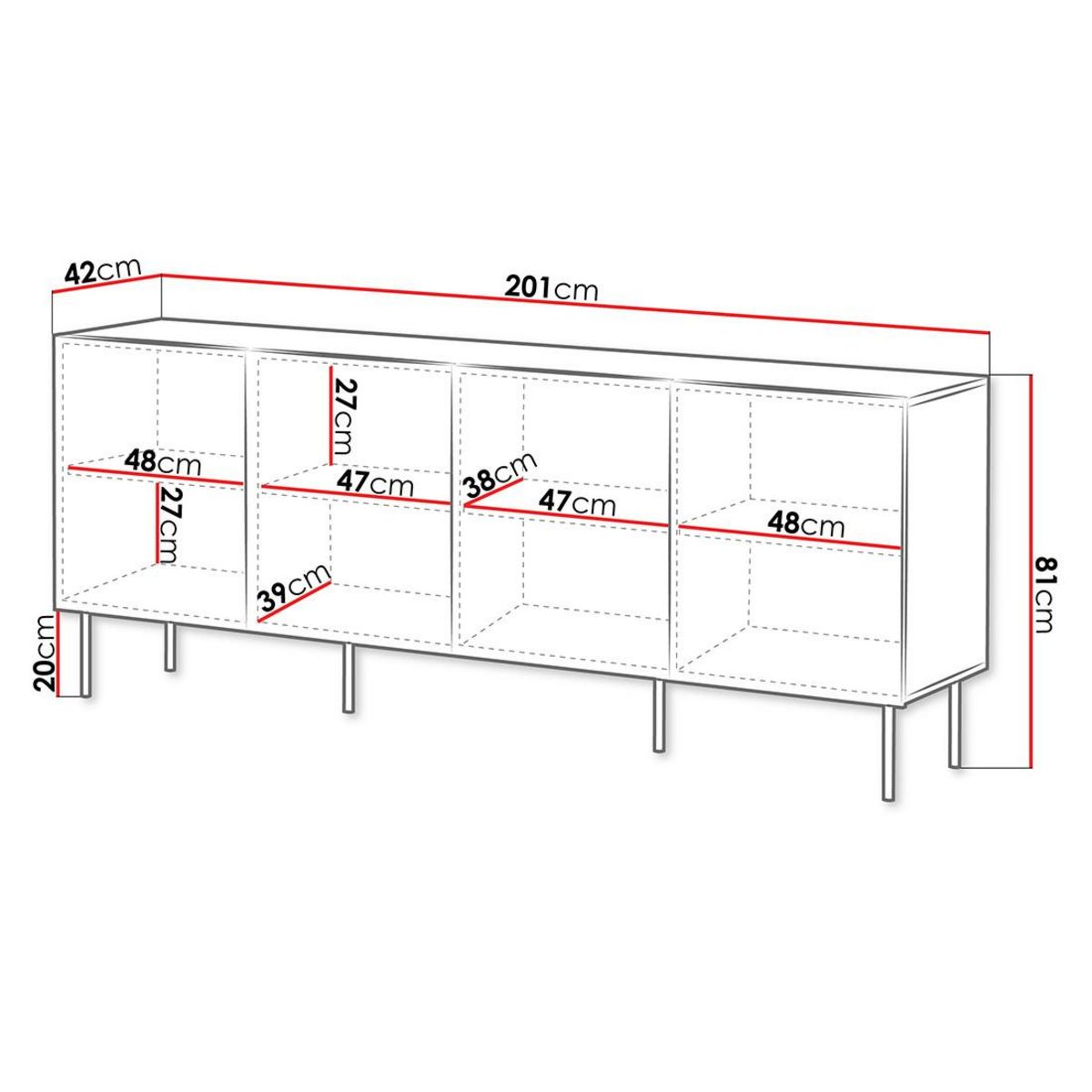 BEST MOBILIER Franco - buffet bas - effet bois - 200 cm