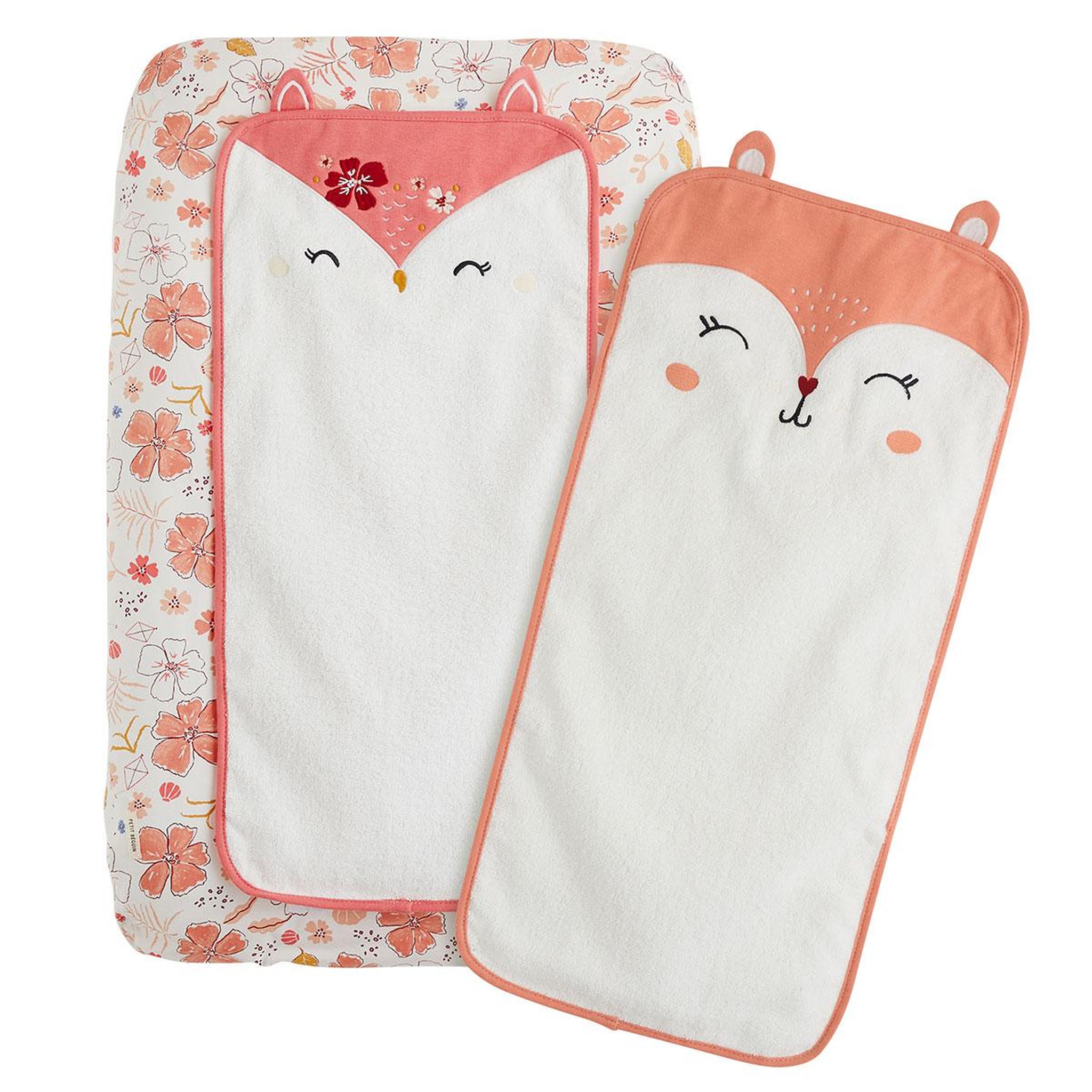 Voir la diapositive 1 : Petit Béguin Housse de matelas à langer + 2 tapis de change santa giulia