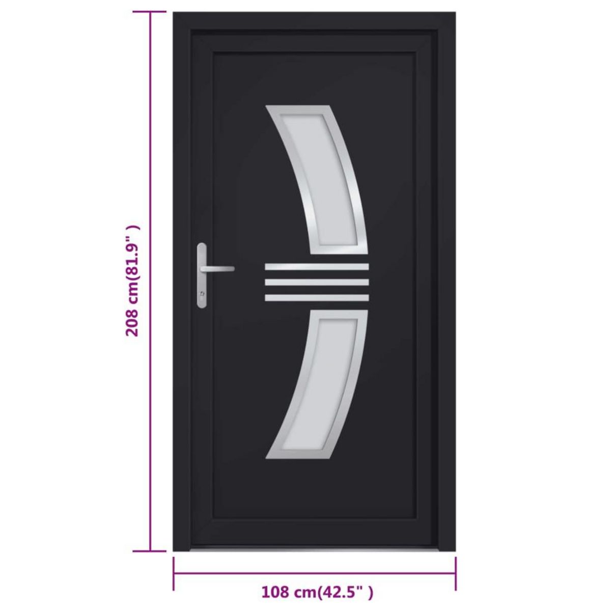 VIDAXL Porte d'entree anthracite 108x208 cm PVC