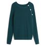 Voir la diapositive 3 : INEXTENSO Pull col rond vert femme