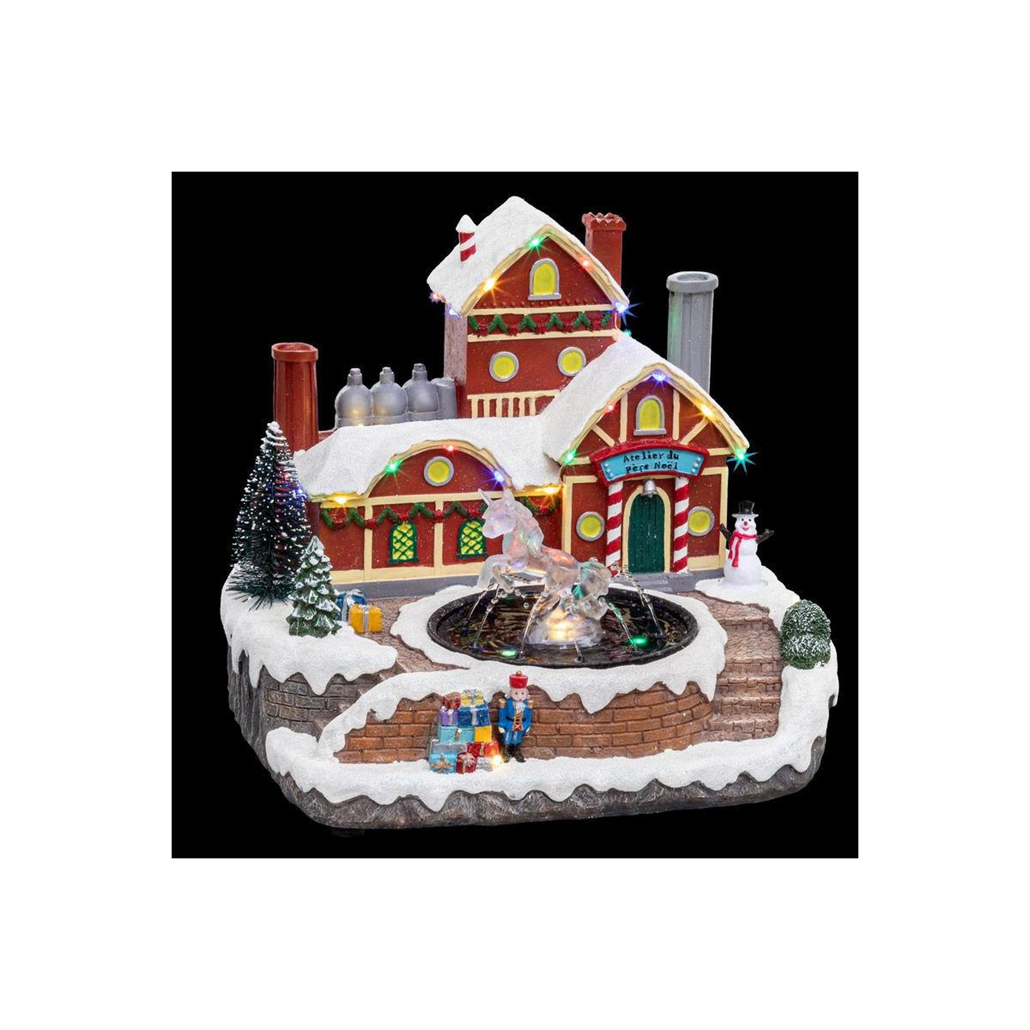 FEERIC LIGHT & CHRISTMAS Village de Noël Fontaine  Laponie  27cm Multicolore