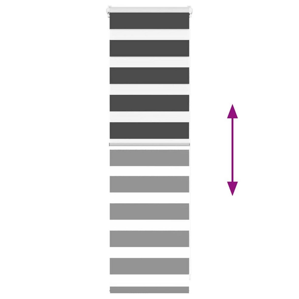 VIDAXL Store zebre noir 55x100 cm largeur du tissu 50,9 cm polyester