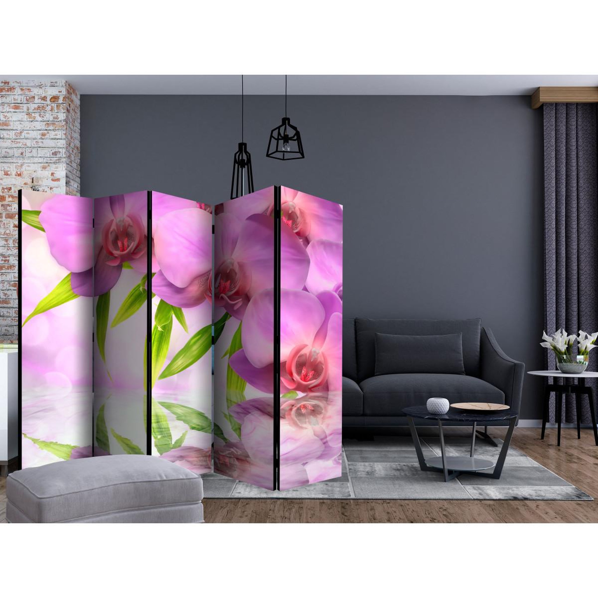 Voir la diapositive 2 : Paris Prix Paravent 5 volets  orchid spa  172x225cm