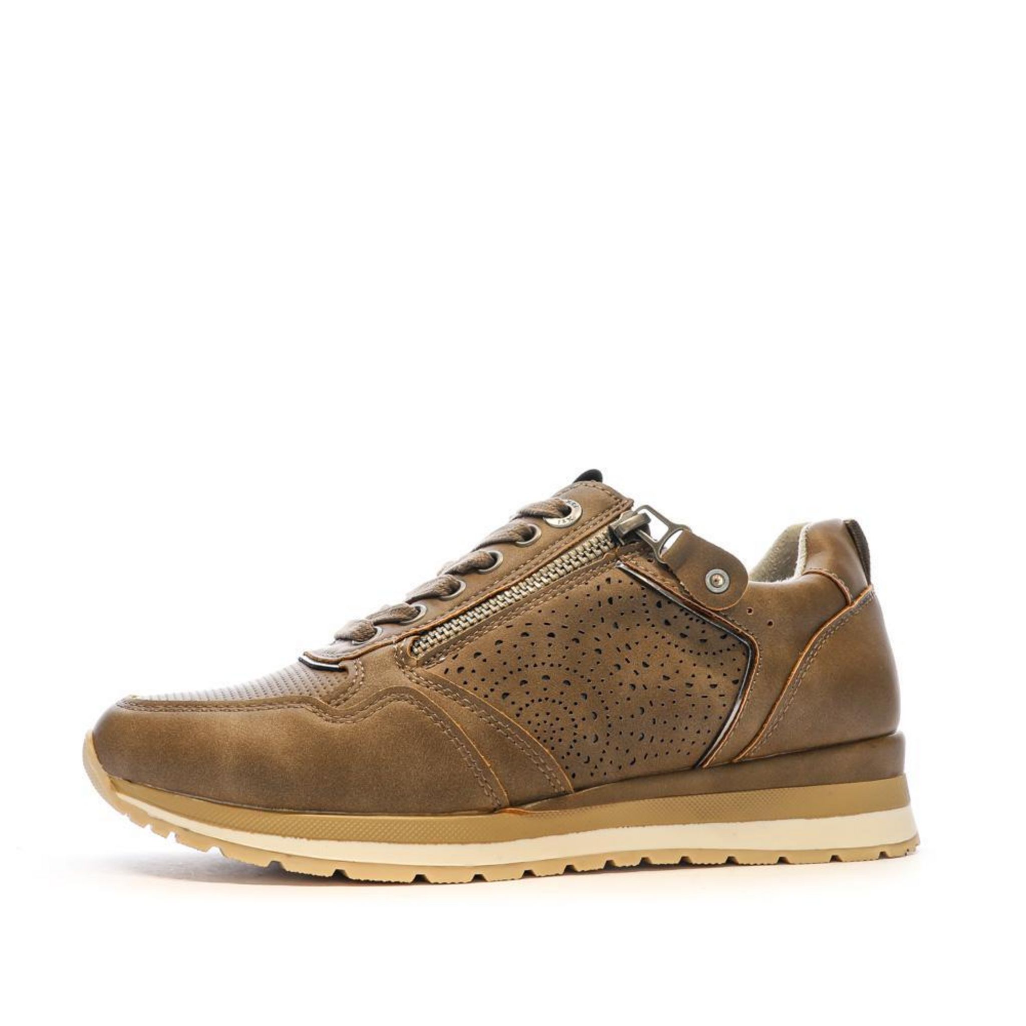 Baskets XTI Femme 143959 - Bottines Suédine Tressées Avec Talon Effet Bois