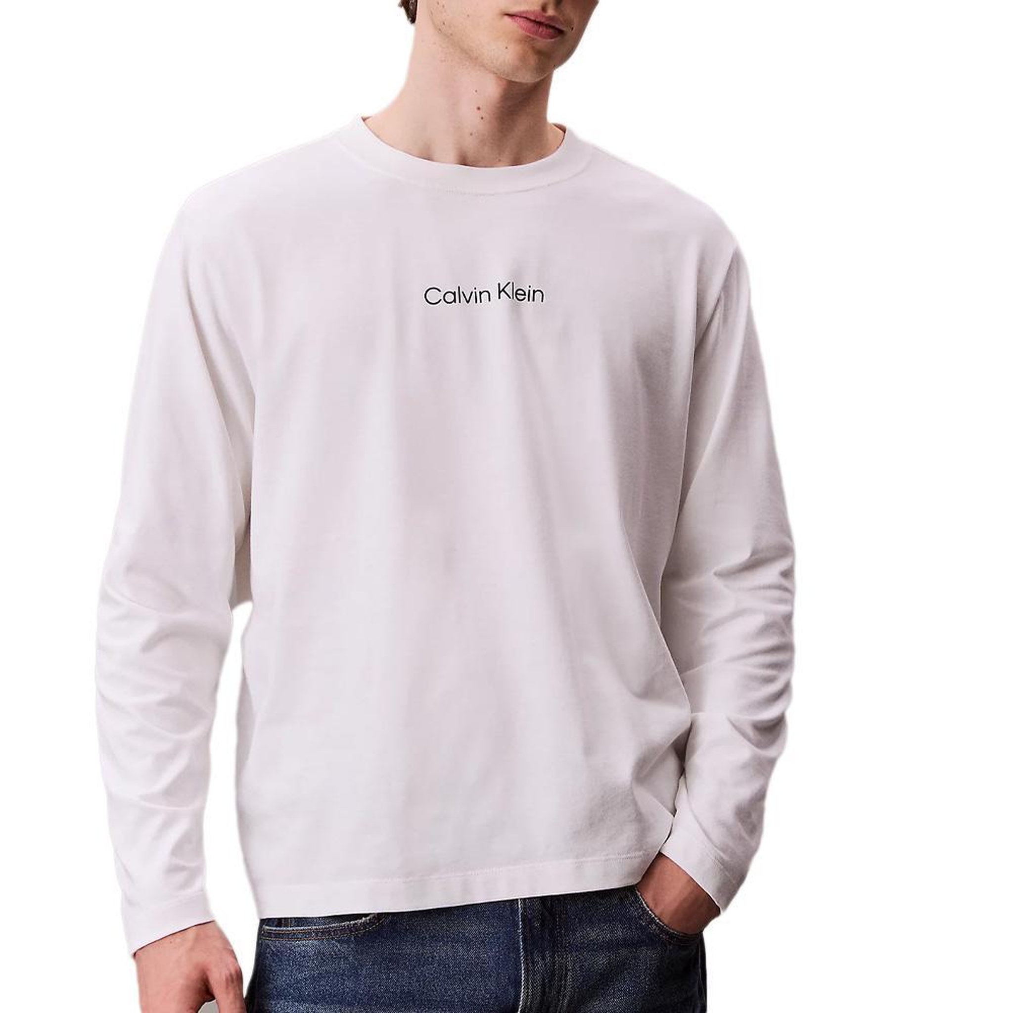 CALVIN KLEIN JEANS T-Shirt Manches Longues Blanc Homme Calvin Klein Jeans Standard. Coloris disponibles : Blanc