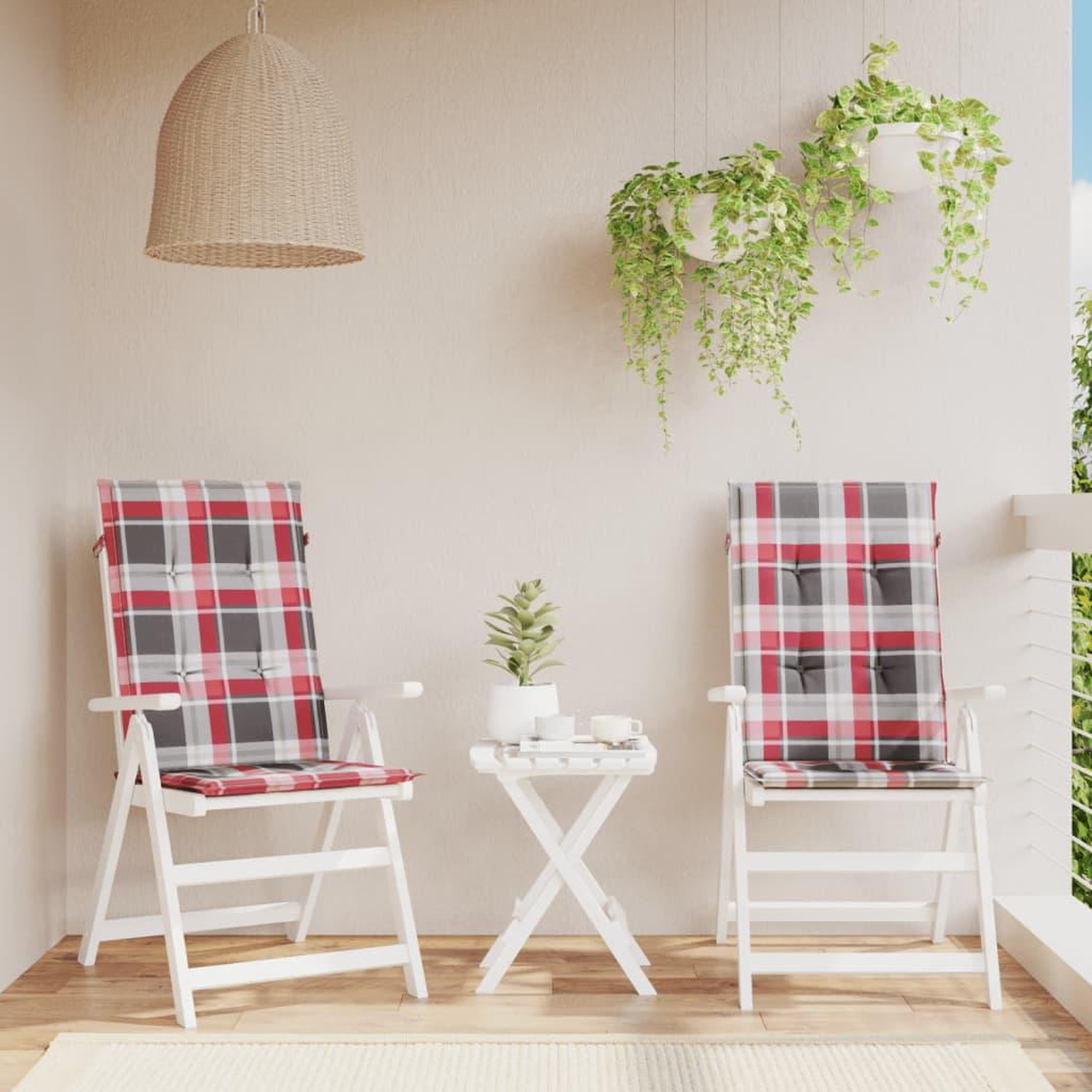 VIDAXL Coussins de chaise de jardin a dossier haut lot de 2 120x50x3cm