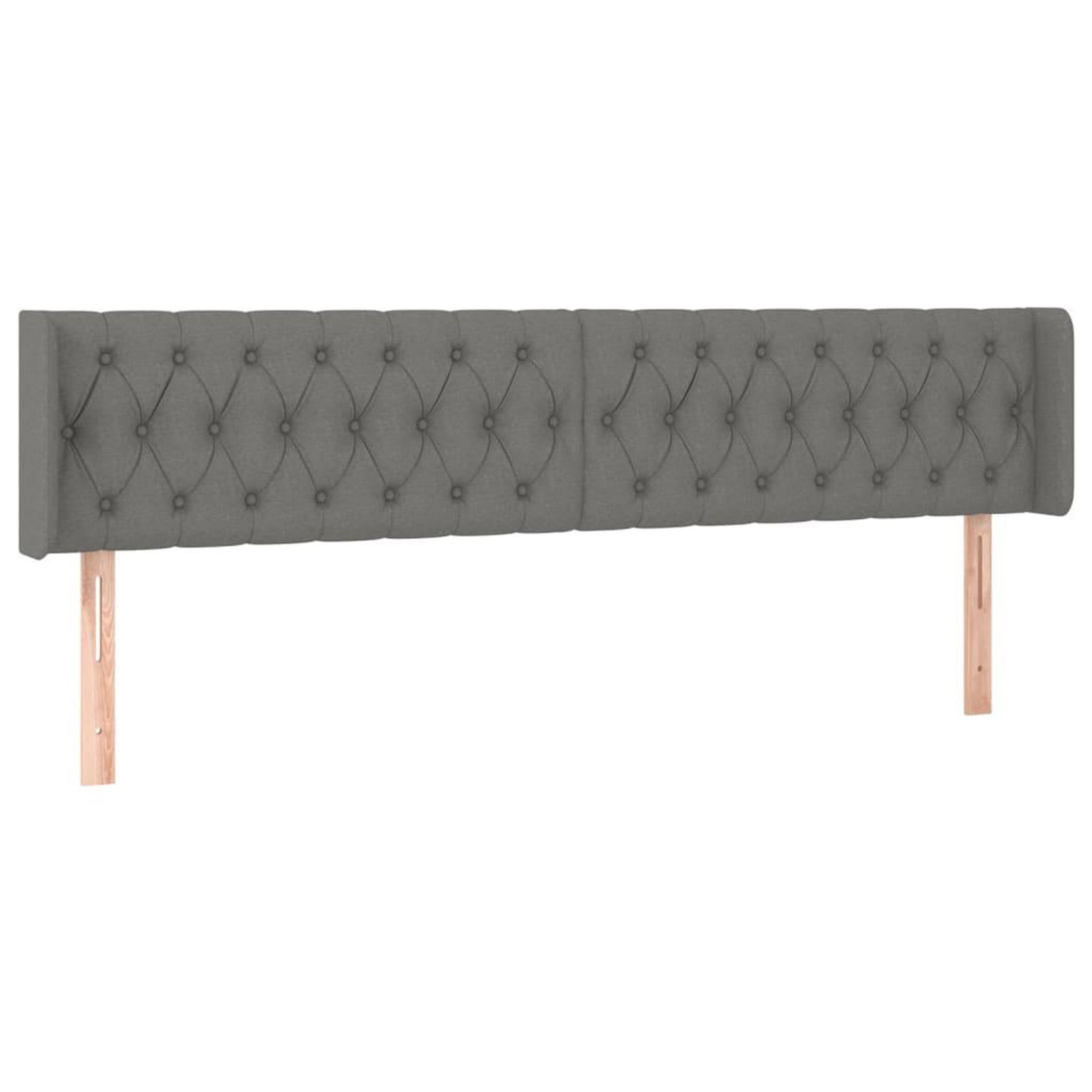 Voir la diapositive 2 : VIDAXL Tete de lit avec oreilles Gris fonce 203x16x78/88 cm Tissu