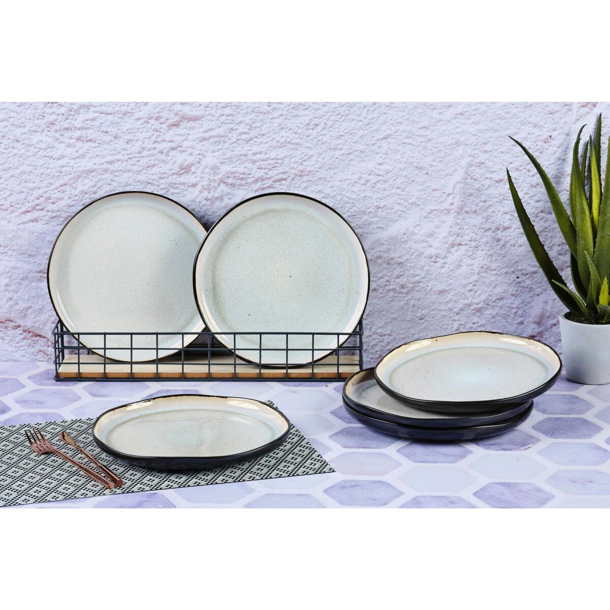 BJORN Assiette IRIS Ø26cm - 6 pièces - Blanc ivoire