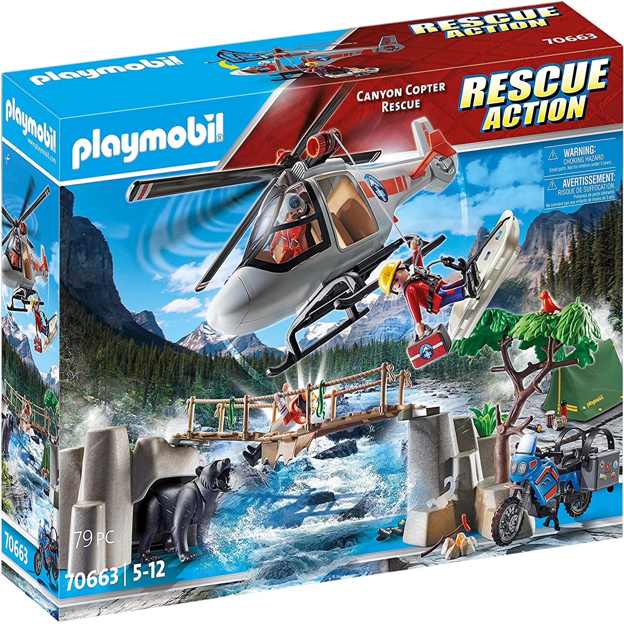 Voir la diapositive 1 : PLAYMOBIL 70663 - Unité de secouristes avec hélicoptère