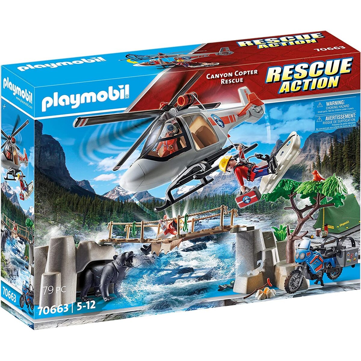 PLAYMOBIL 70663 - Unité de secouristes avec hélicoptère