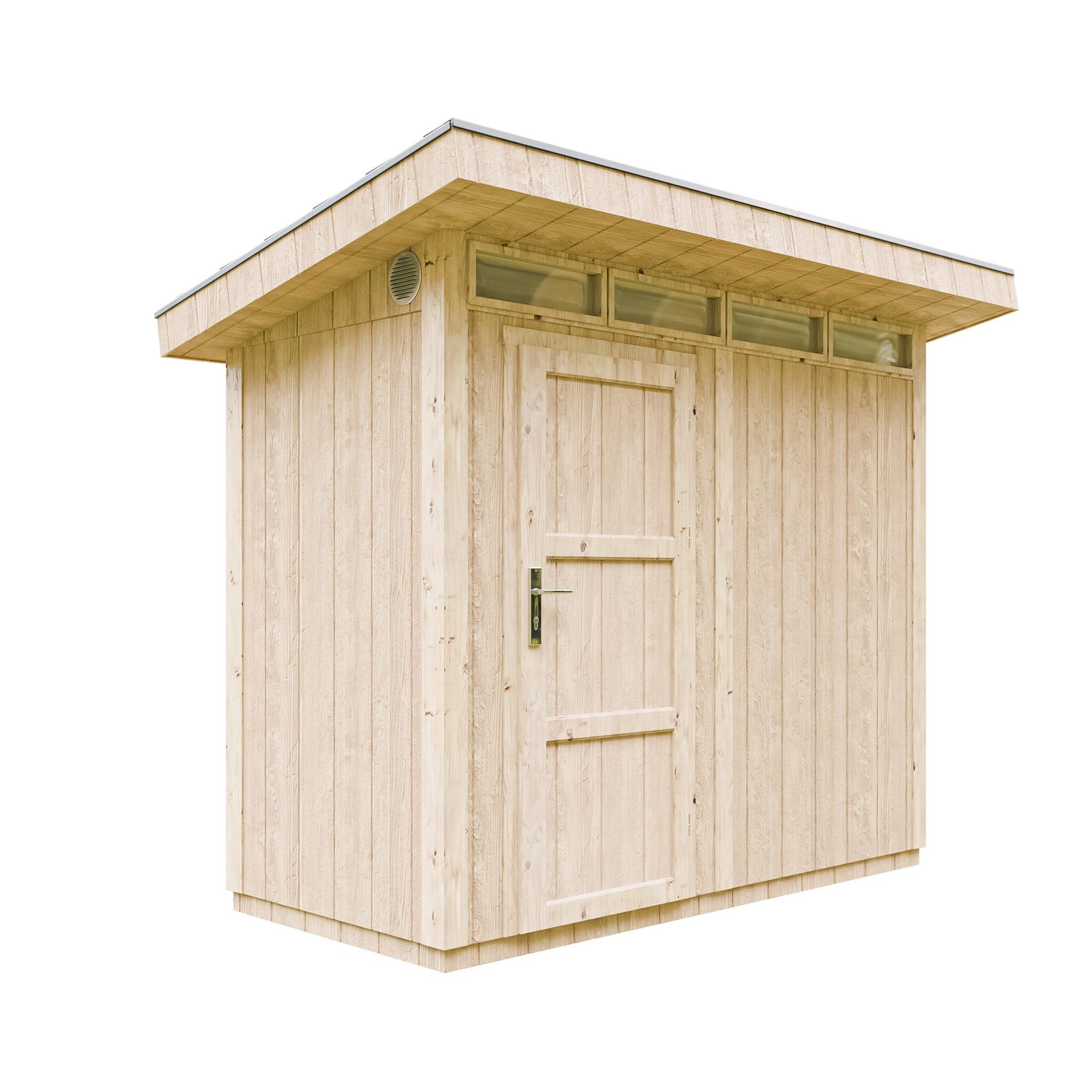 TIMBELA Abri de Jardin Qualité Premium 3m²/L161xL293xH239 cm avec sol, bardeaux bitumineux M901. Coloris disponibles : Beige, Rouge, Gris, Jaune, Marron
