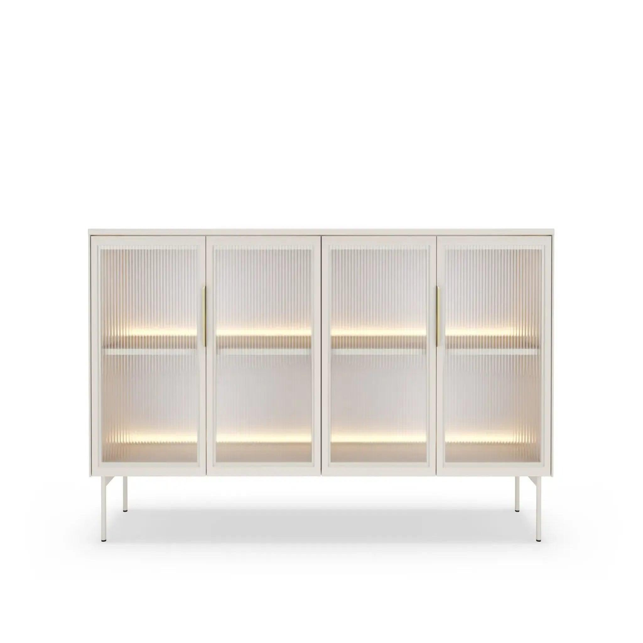 CASANOVA PARIS Paloma - buffet 4 portes 181cmeffet chêne dunin. Coloris disponibles : Noir, Beige