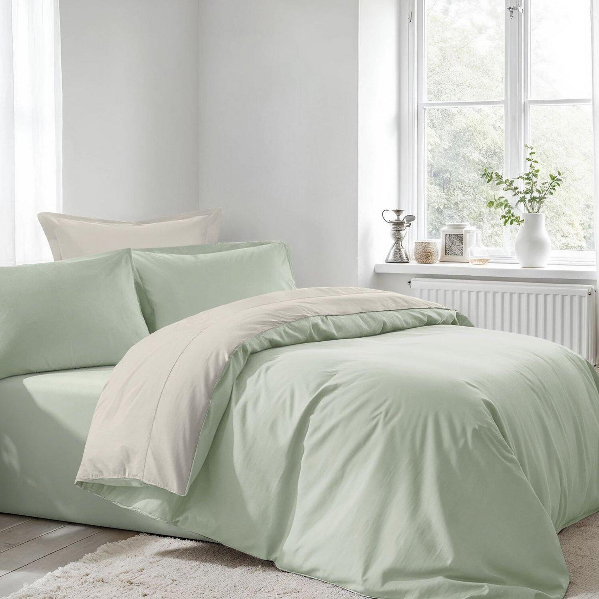 Voir la diapositive 1 : Home collection Parure housse de couette avec taie(s) 100 % coton Beige