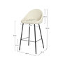 Voir la diapositive 4 : Rendez vous déco Lot de 2 chaises de bar en tissu bouclette blanche 75 cm-Misty