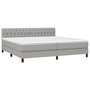 Voir la diapositive 3 : VIDAXL Sommier a lattes de lit avec matelas Gris clair 200x200cm Tissu