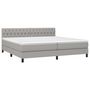 Voir la diapositive 3 : VIDAXL Sommier a lattes de lit avec matelas Gris clair 200x200cm Tissu