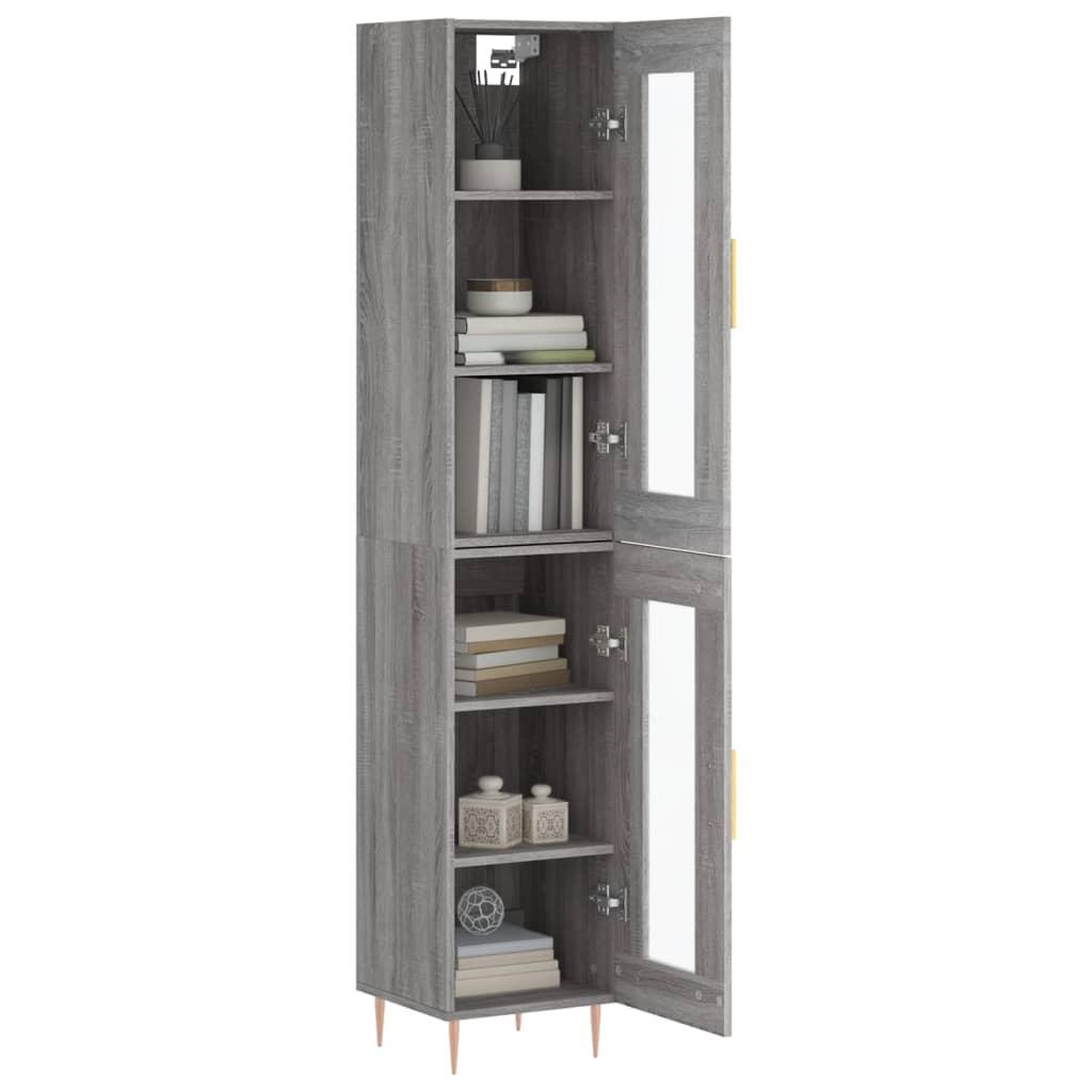Voir la diapositive 3 : VIDAXL Buffet haut Sonoma gris 34,5x34x180 cm Bois d'ingenierie