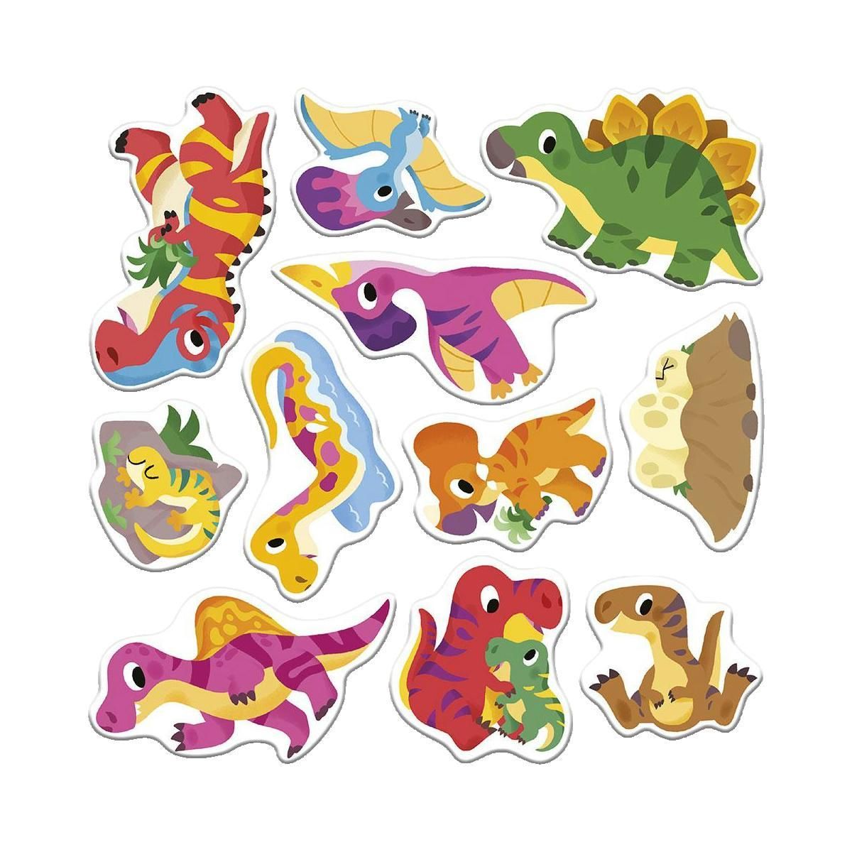 JANOD Autocollants Janod Dinosaures repositionnables jaunes