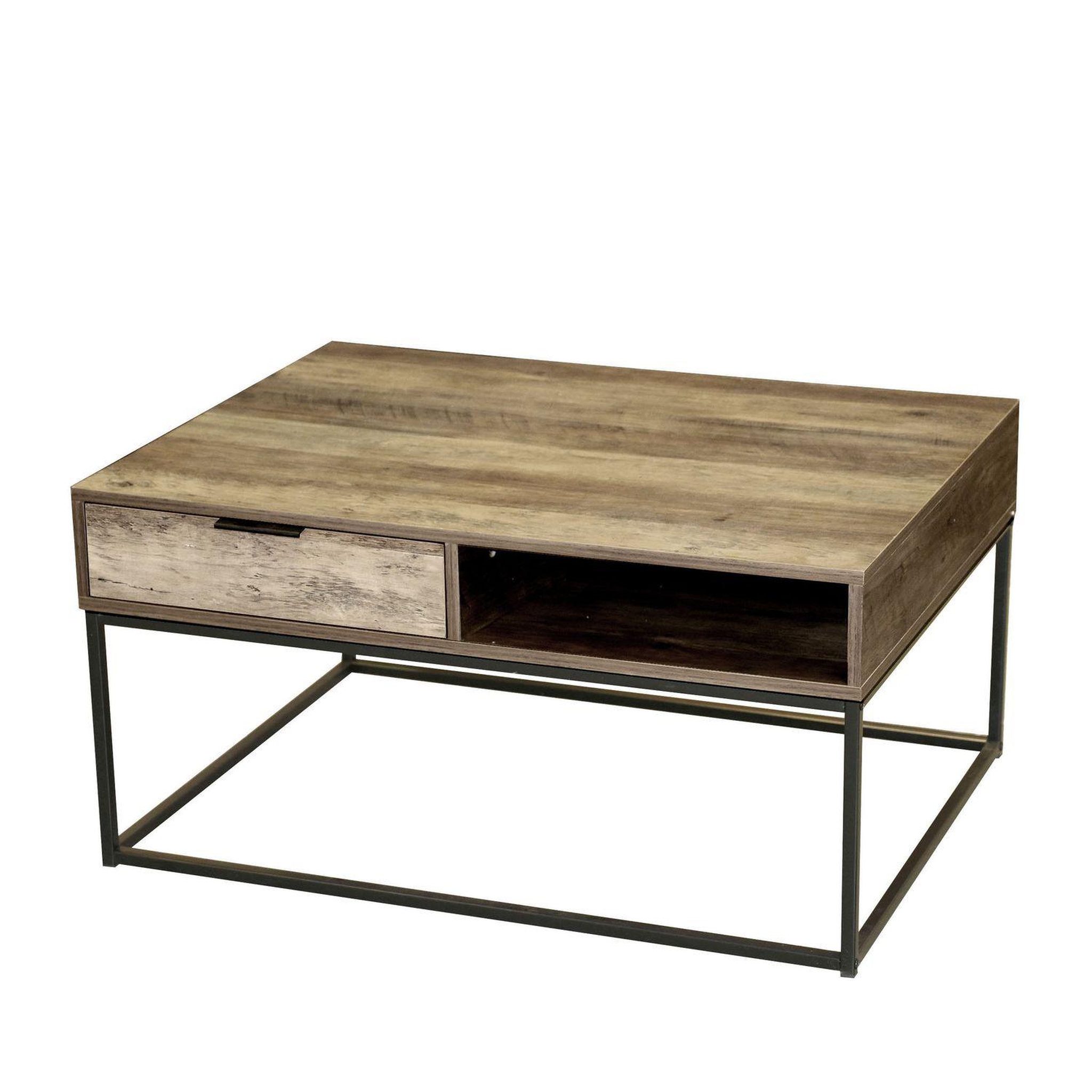 TOILINUX Table basse joya avec 1 tiroir et 1 niche de rangement