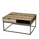 TOILINUX Table basse Joya avec 1 tiroir et 1 niche de rangement