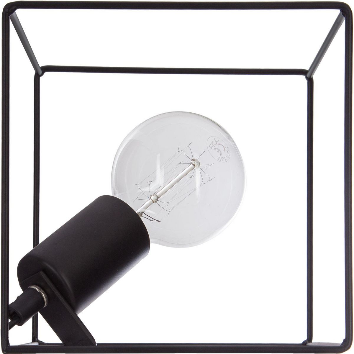ATMOSPHERA Lampe à poser en fer Contemporain - H. 20 cm - Noir