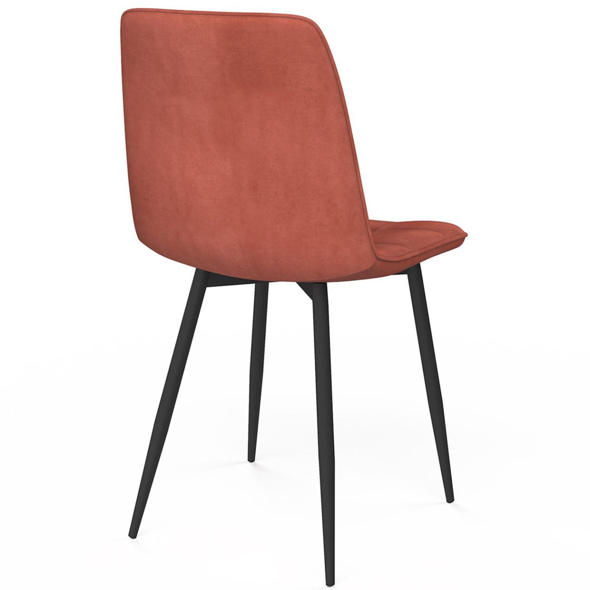 ID MARKET Lot de 4 chaises MILA en velours terracotta pour salle à manger