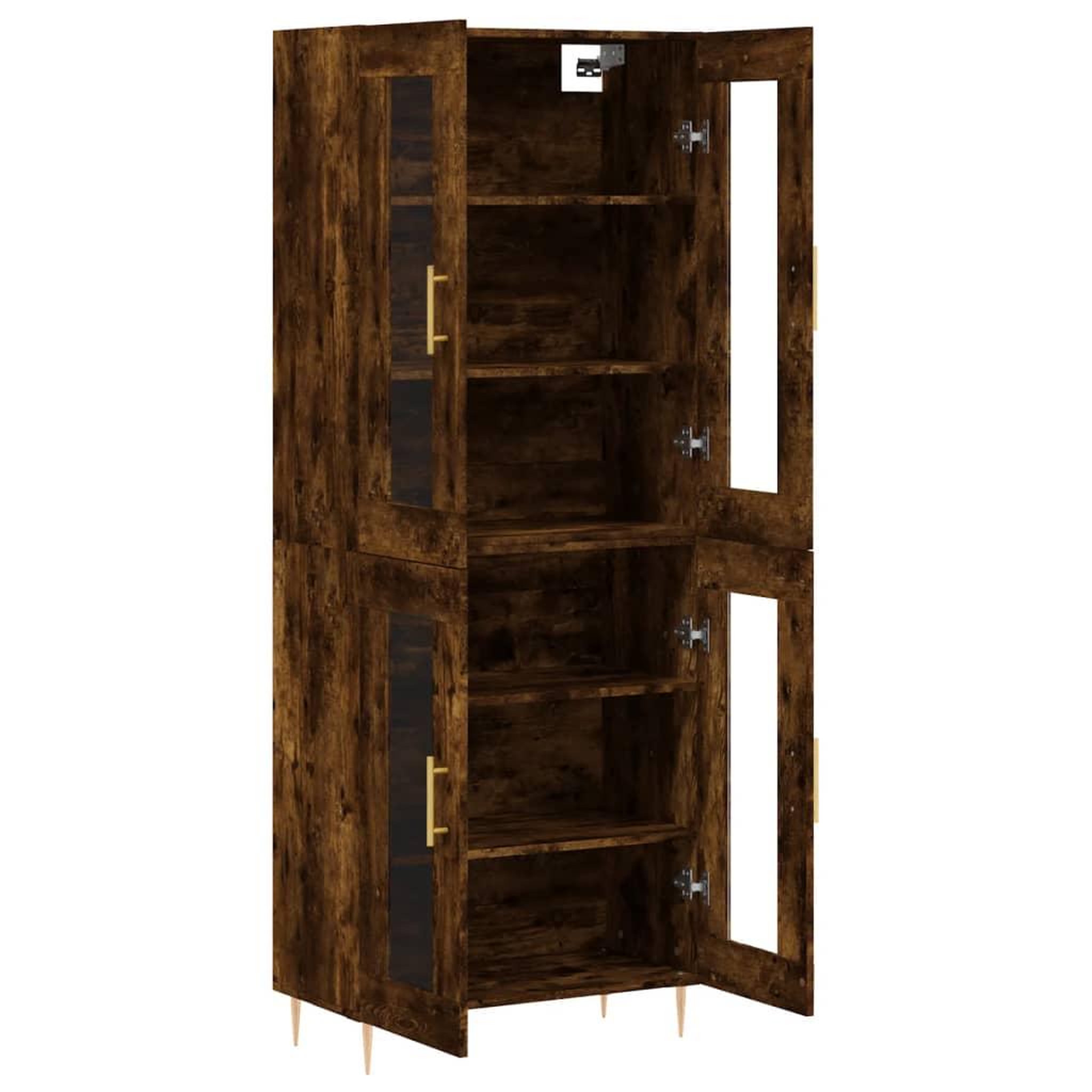 Voir la diapositive 4 : VIDAXL Buffet haut Chene fume 69,5x34x180 cm Bois d'ingenierie