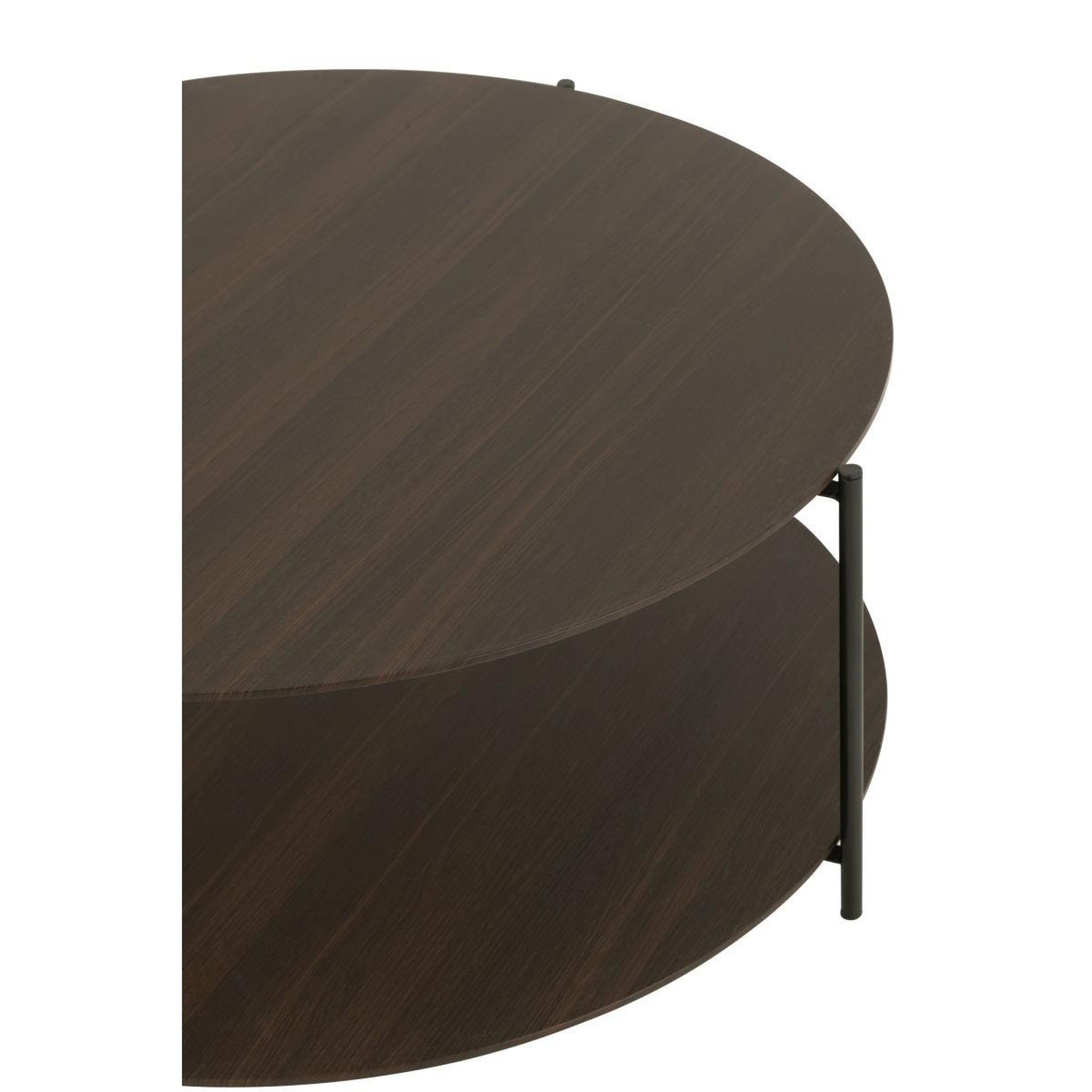 Voir la diapositive 3 : J-LINE Table basse design  rodolfo  93cm marron foncé