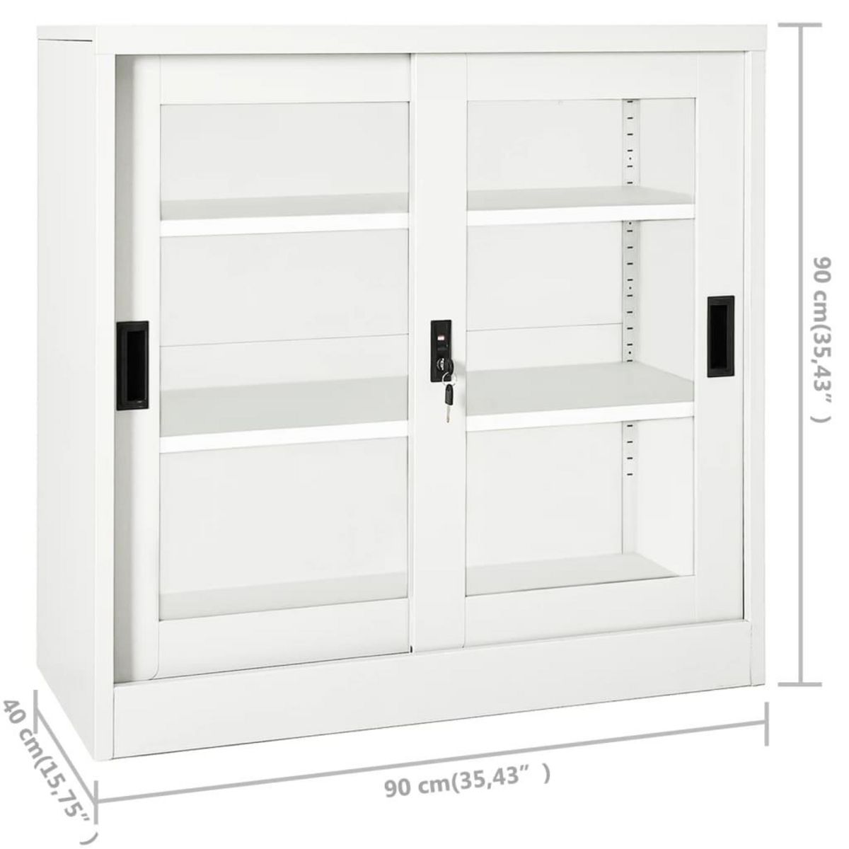 VIDAXL Armoire a portes coulissantes Blanc 90x40x90 cm Acier