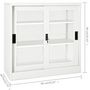 Voir la diapositive 6 : VIDAXL Armoire a portes coulissantes Blanc 90x40x90 cm Acier