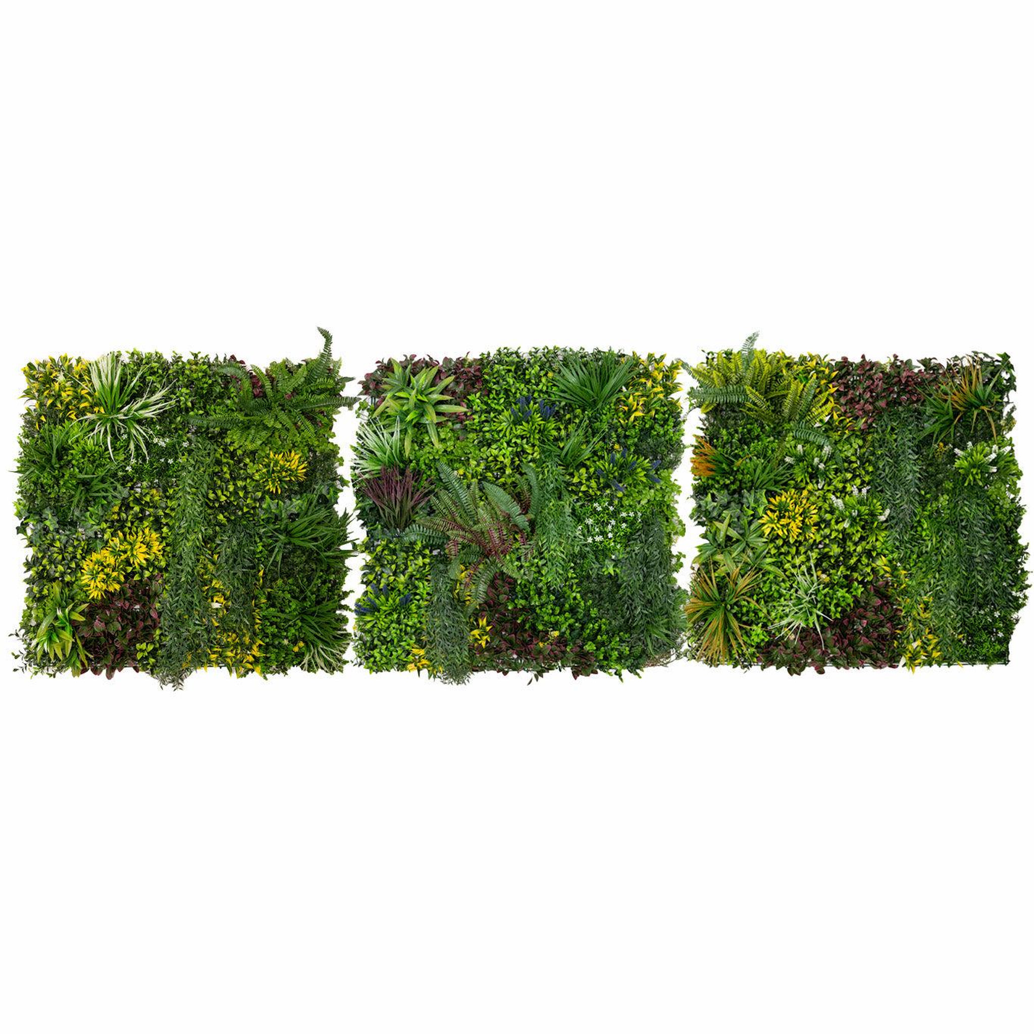 MONSTERSHOP 3 panneaux muraux végétal artificiel 100 x 100 cm l cassia