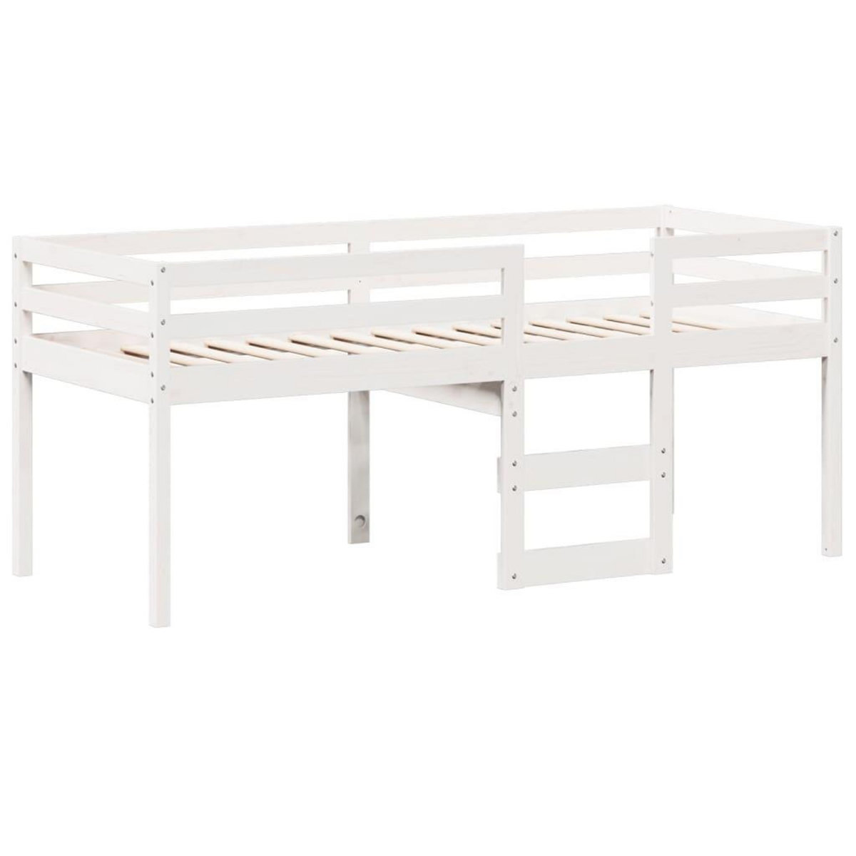 VIDAXL Lit haut sans matelas blanc 80x200 cm bois de pin massif