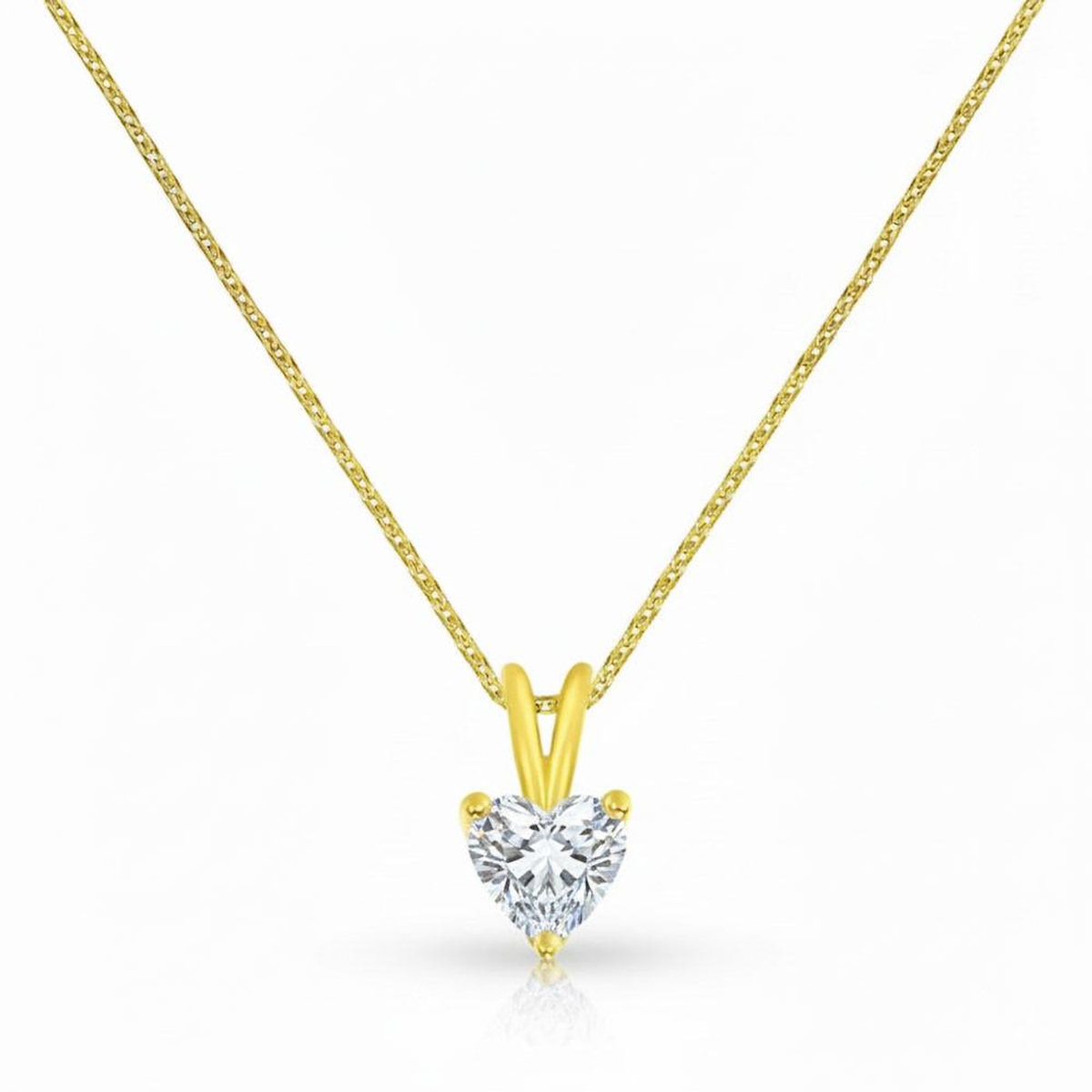 L'ATELIER D'AZUR Collier - Pendentif Or Jaune Zirconium Coeur - Femme