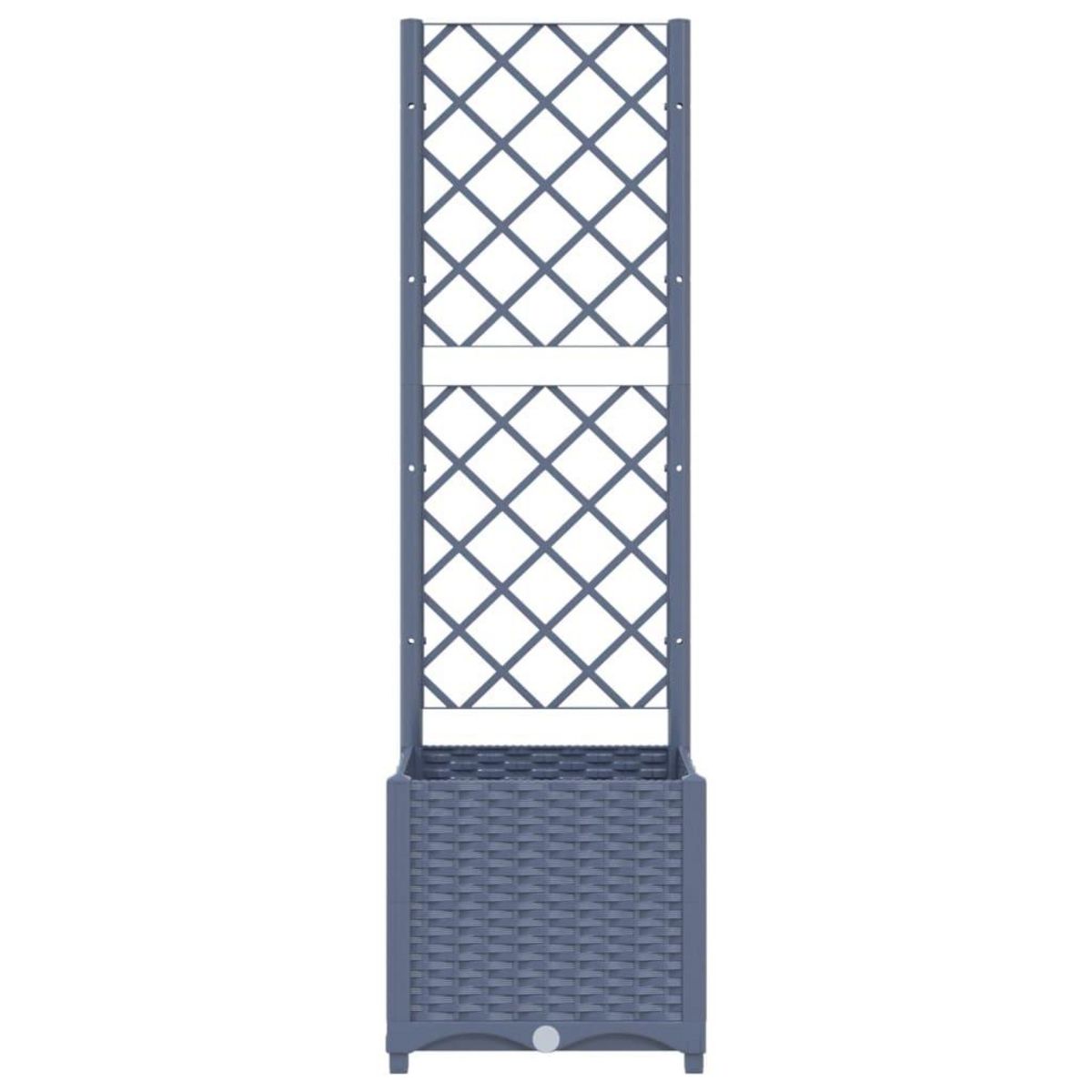 VIDAXL Jardiniere avec treillis bleu gris 40x40x136 cm PP
