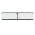 VIDAXL Portail en maille de jardin Acier galvanise 400 x 125 cm Gris