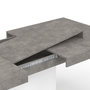 Voir la diapositive 6 : ID MARKET Table à manger extensible rectangle EDEN 6-10 personnes béton et blanc 160-200 cm