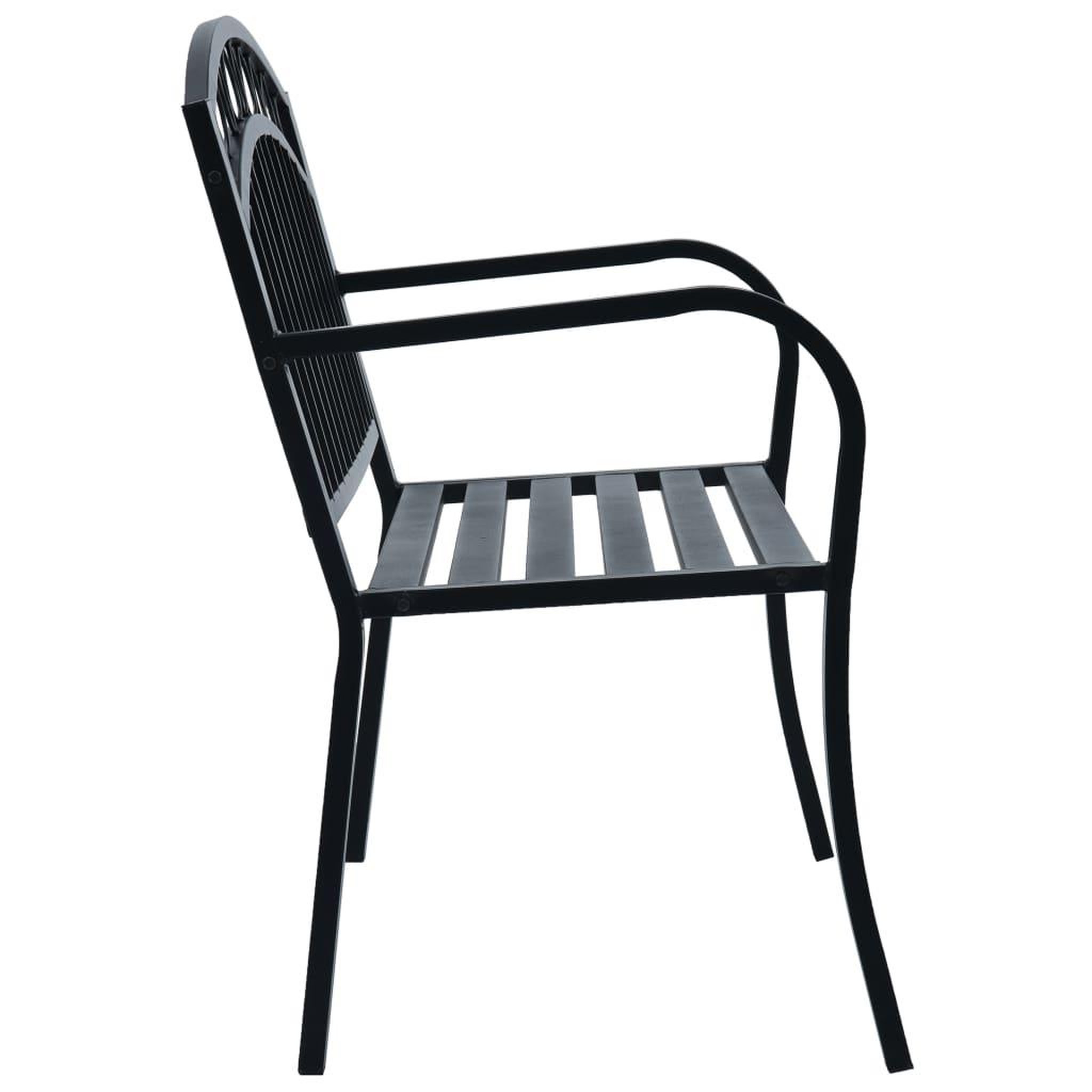 Voir la diapositive 3 : VIDAXL Banc de jardin 125 cm Noir Acier