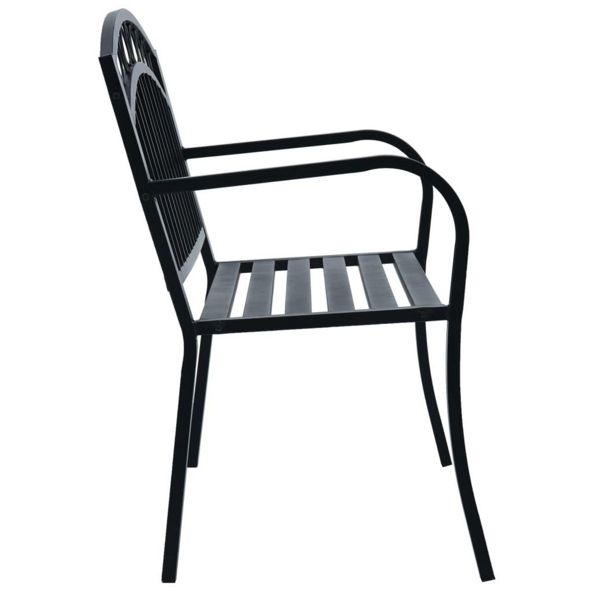 VIDAXL Banc de jardin 125 cm Noir Acier