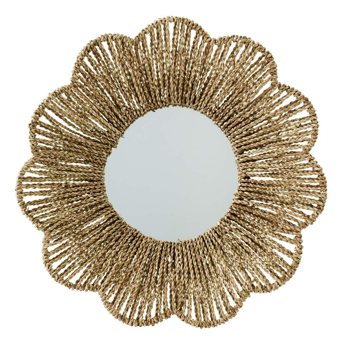 Paris Prix Miroir Mural en Jonc  Fleur  50cm Naturel