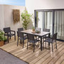 Voir la diapositive 3 : SWEEEK Table jardin extensible aluminium + 8 assises empilables aluminium et textilène