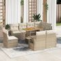 Voir la diapositive 1 : VIDAXL Salon de jardin avec coussins 9 pcs beige resine tressee